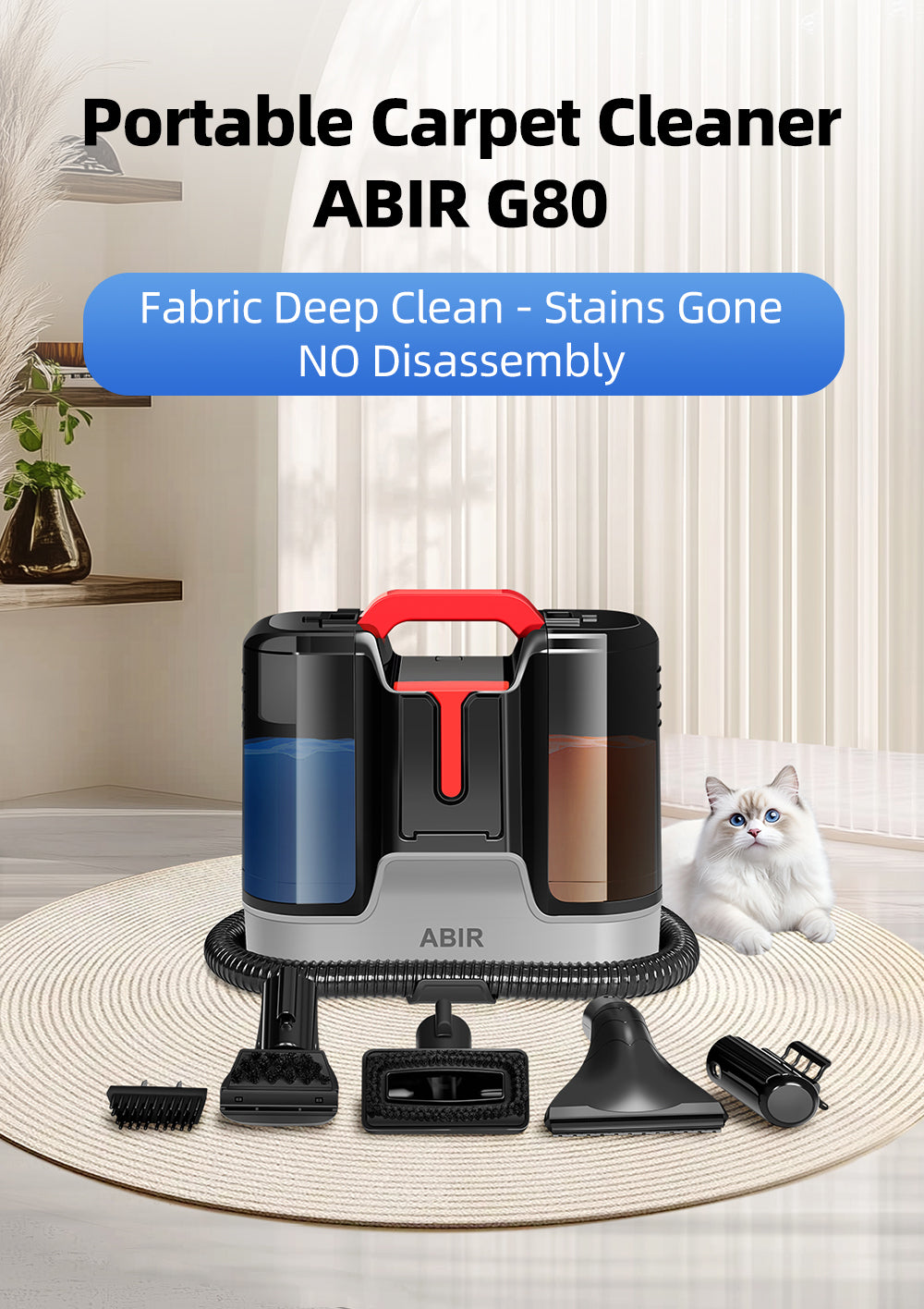 ABIR G80 Handheld Carpet Cleaner 15000Pa Wet Dry Vacuum portable carpet cleaner abir g80