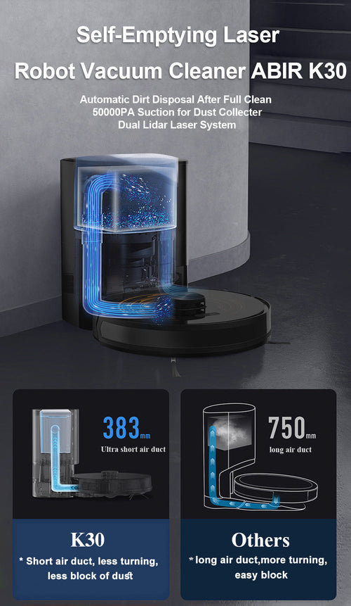 ABIR K30 Robot Vacuum Cleaner Auto Empty UV Clean self empty laser robot vacuum cleaner abir k30