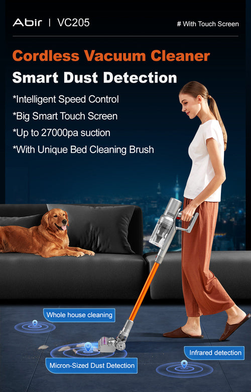 ABIR VC205 Cordless Handheld Vacuum Cleaner 27000Pa Touch Screen cordless vacuum cleaner