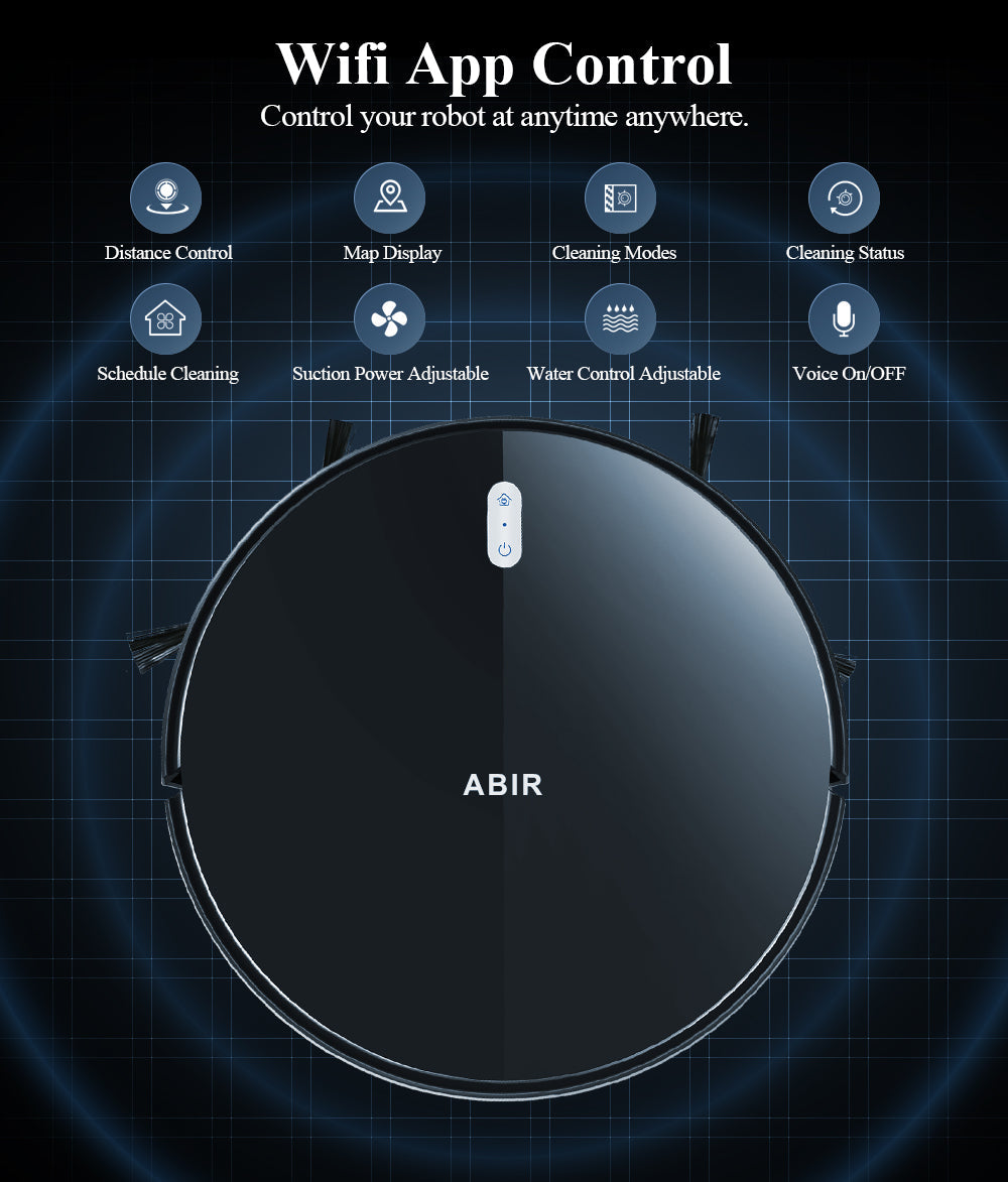 ABIR G20S Robot Vacuum Cleaner Map Memory Wet Mop wifi app control