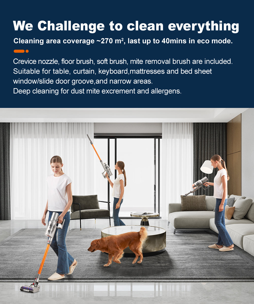 ABIR VC205 Cordless Handheld Vacuum Cleaner 27000Pa Touch Screen we challenge to clean everything