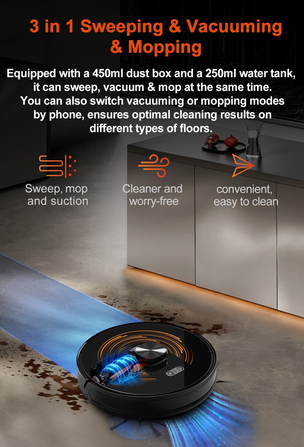 ABIR X9 Robot Vacuum Cleaner Laser Lidar UV Clean 3 in 1 sweeping vacuuming and mopping