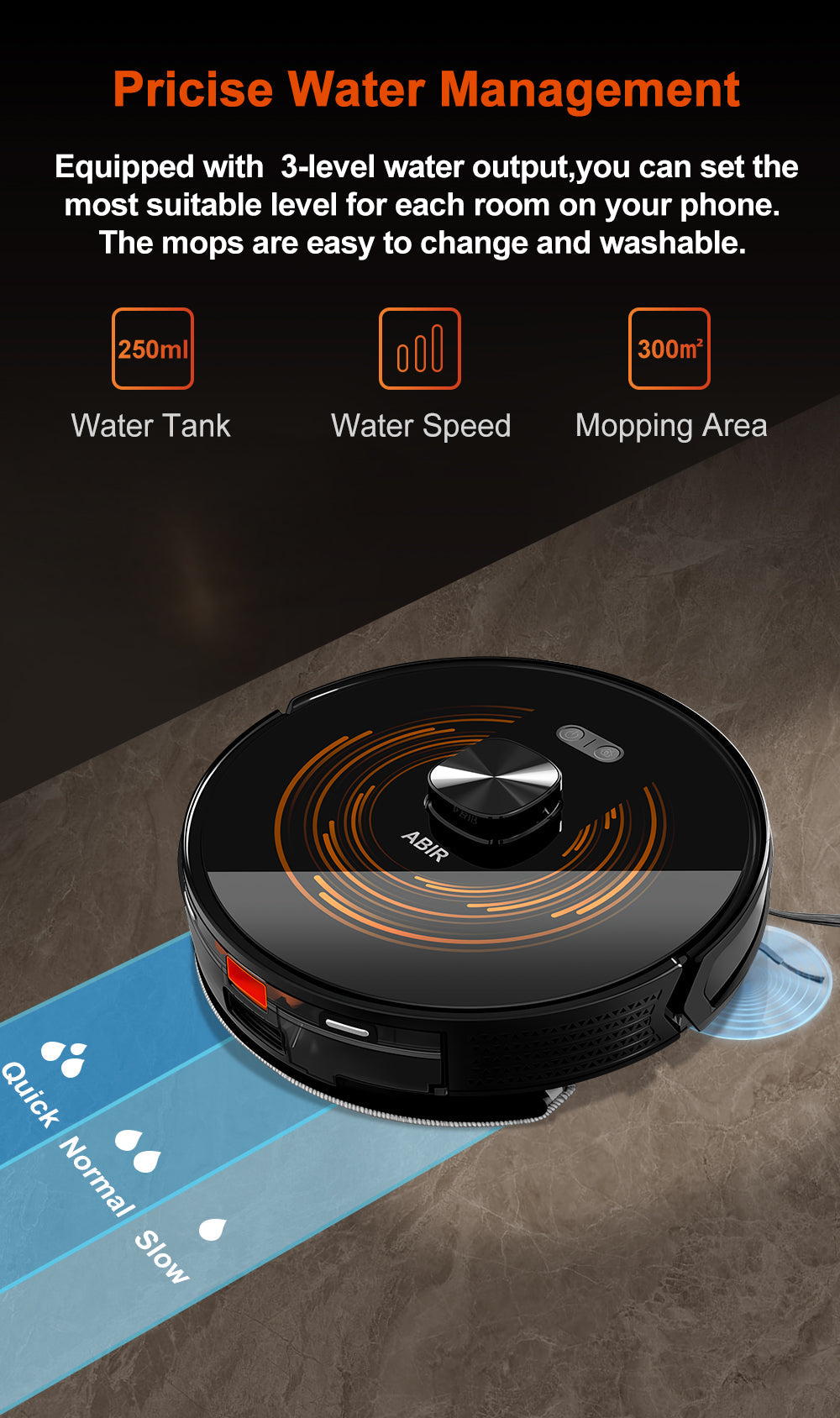 ABIR X9 Robot Vacuum Cleaner Laser Lidar UV Clean precise water management