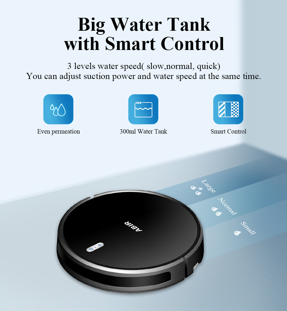 ABIR G20S Robot Vacuum Cleaner Map Memory Wet Mop big water tank with smart control