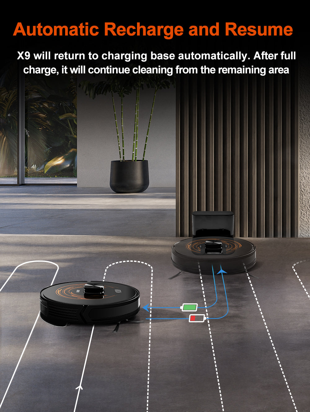 ABIR X9 Robot Vacuum Cleaner Laser Lidar UV Clean automatic recharge and resume