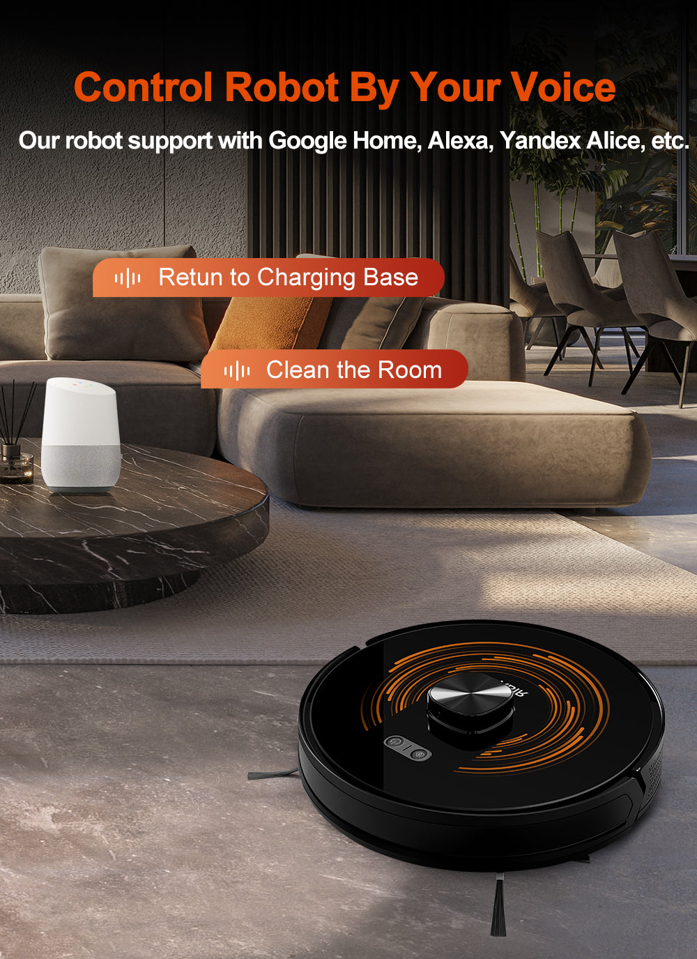ABIR X9 Robot Vacuum Cleaner Laser Lidar UV Clean control robot by your voice