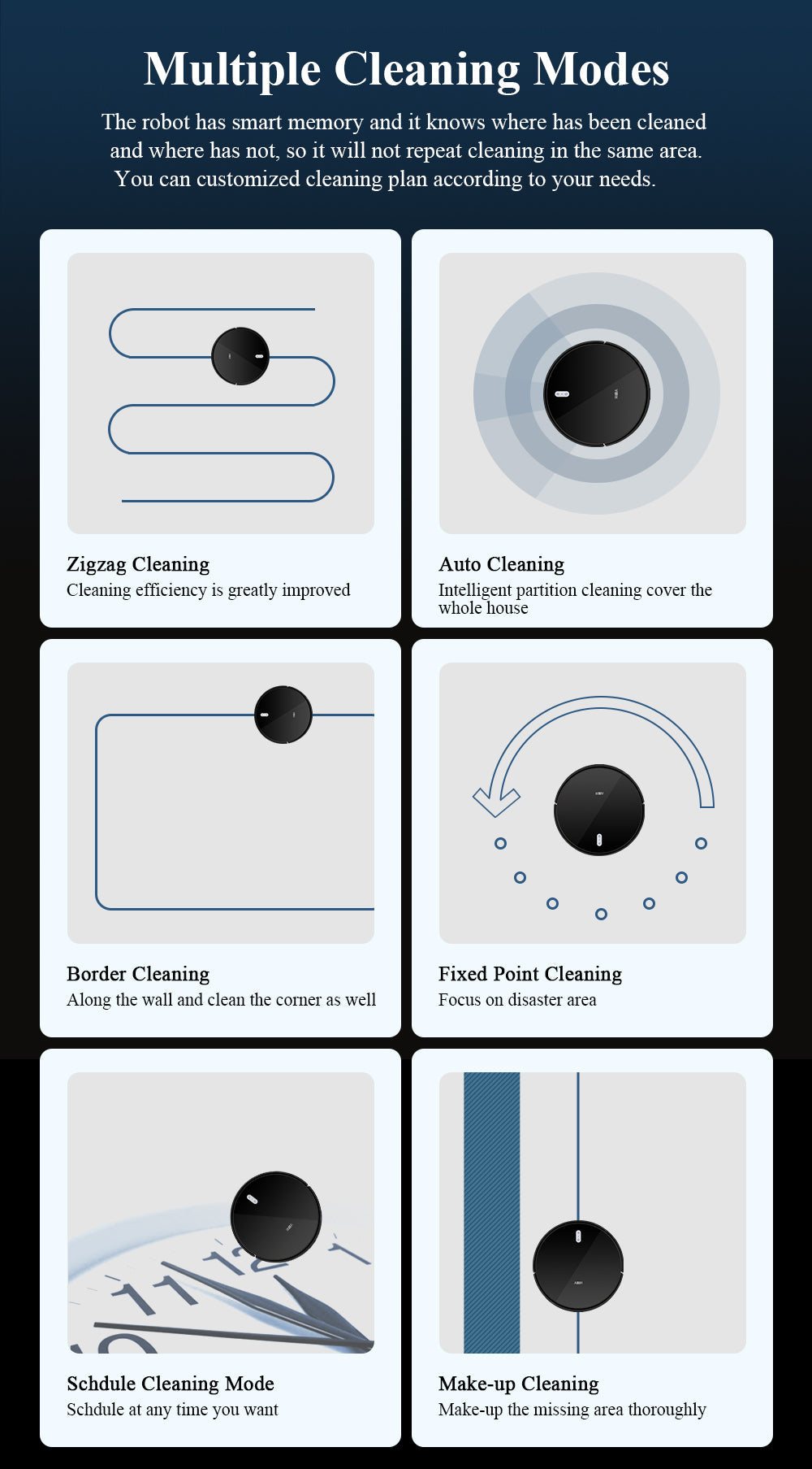 ABIR G20S Robot Vacuum Cleaner Map Memory Wet Mop multiple cleaning modes