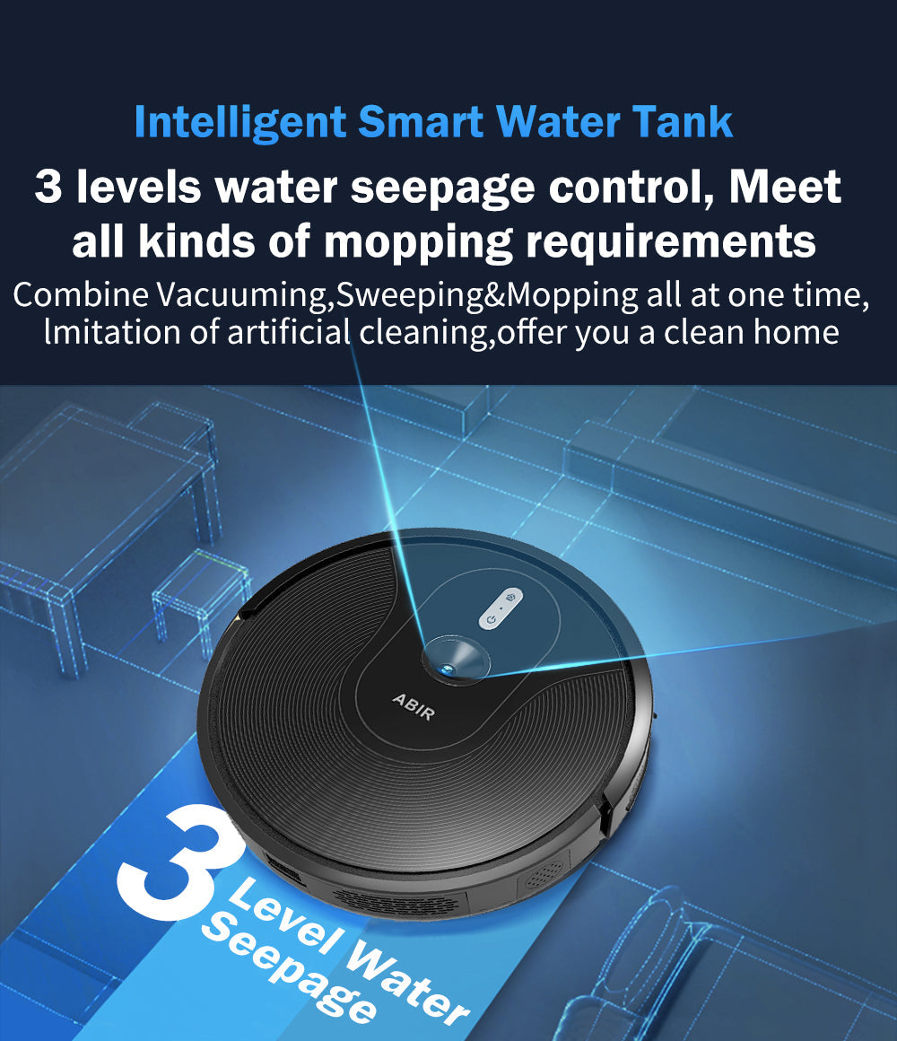 ABIR X6 Robot Vacuum Cleaner Standard and PRO intelligent smart water tank