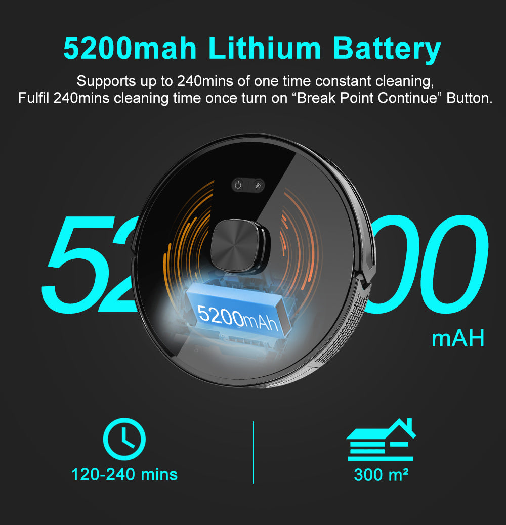 ABIR K30 Robot Vacuum Cleaner Auto Empty UV Clean 5200mah lithium battery