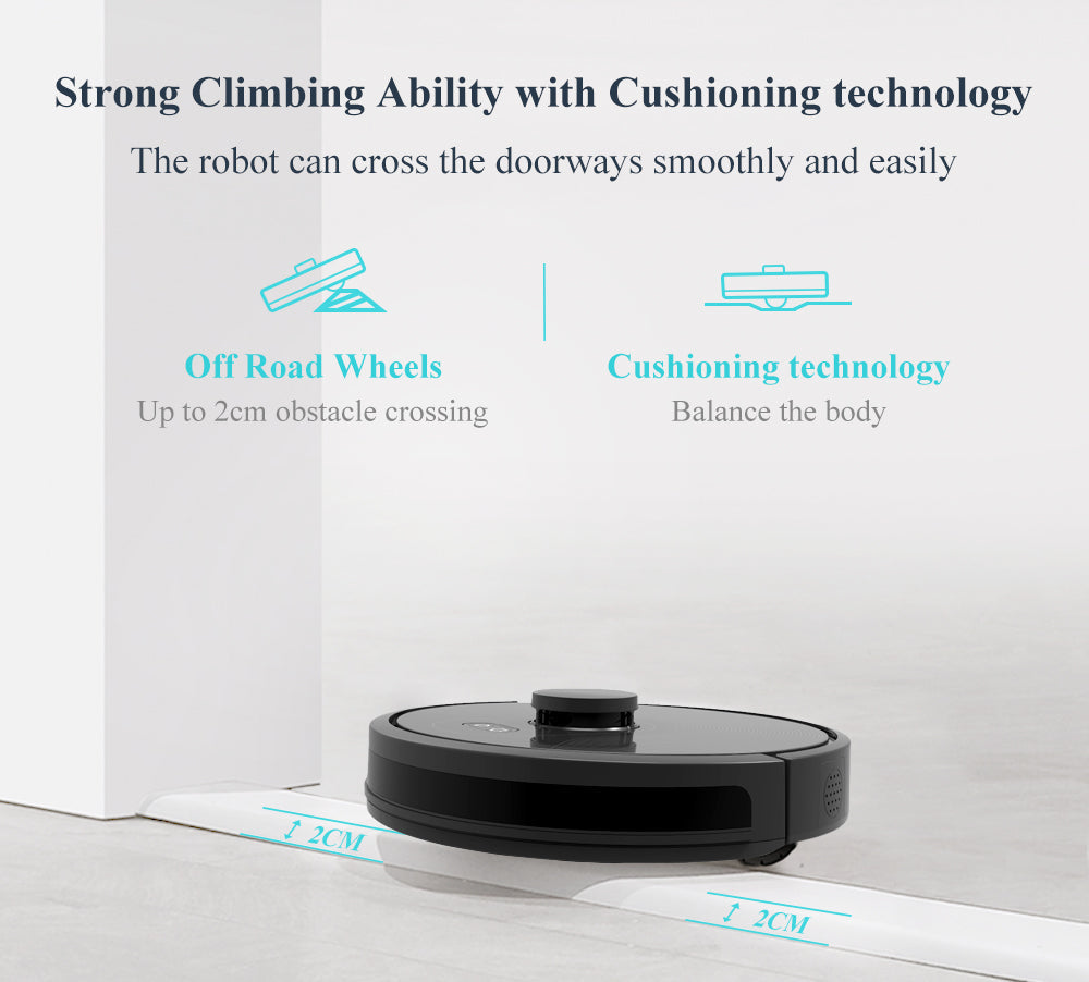 ABIR X8 Robot Vacuum Cleaner Laser Navigation Multi Floor Mapping strong climbing ability with cushioning technology