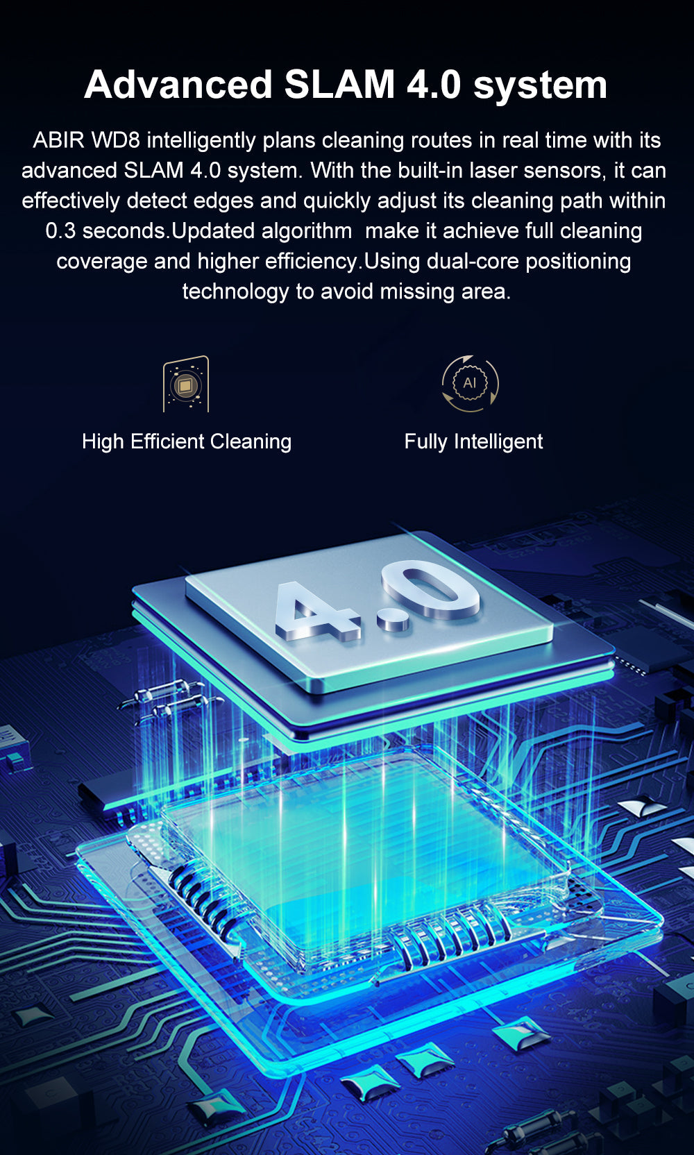 ABIR WD8 Robot Window Cleaning Robot Dual Spray Laser Navigation advance slam 4.0 system