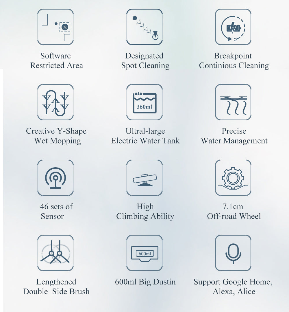 ABIR X8 Robot Vacuum Cleaner Laser Navigation Multi Floor Mapping advanced configuration powerful cleaning system