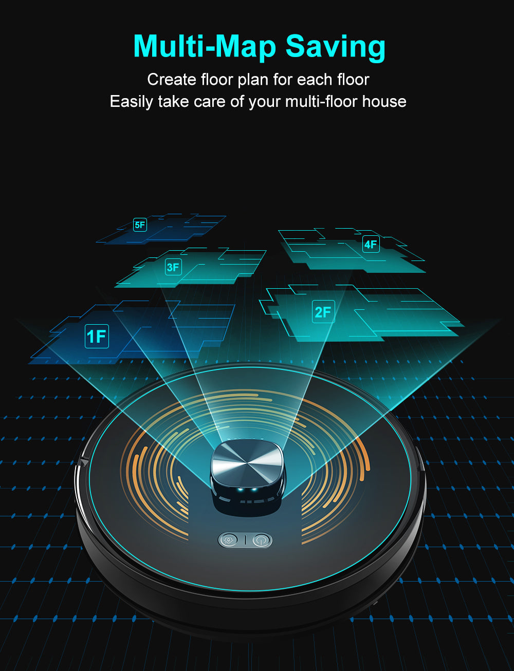ABIR K30 Robot Vacuum Cleaner Auto Empty UV Clean multi map saving