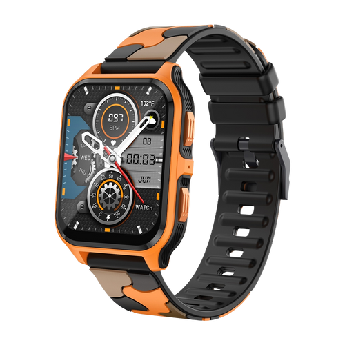 COLMI P73 Smartwatch 1.9″ Display Outdoor Calling IP68 Waterproof Smart Watch orange black camouflage
