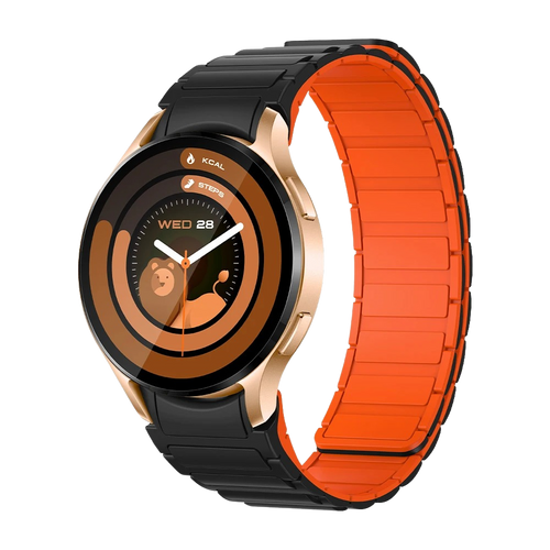 Gold Colmi i28 Ultra smartwatch with magnetic strap, featuring a circular display, advanced health tracking sensors, 10-day battery life, and IP68 waterproof rating.