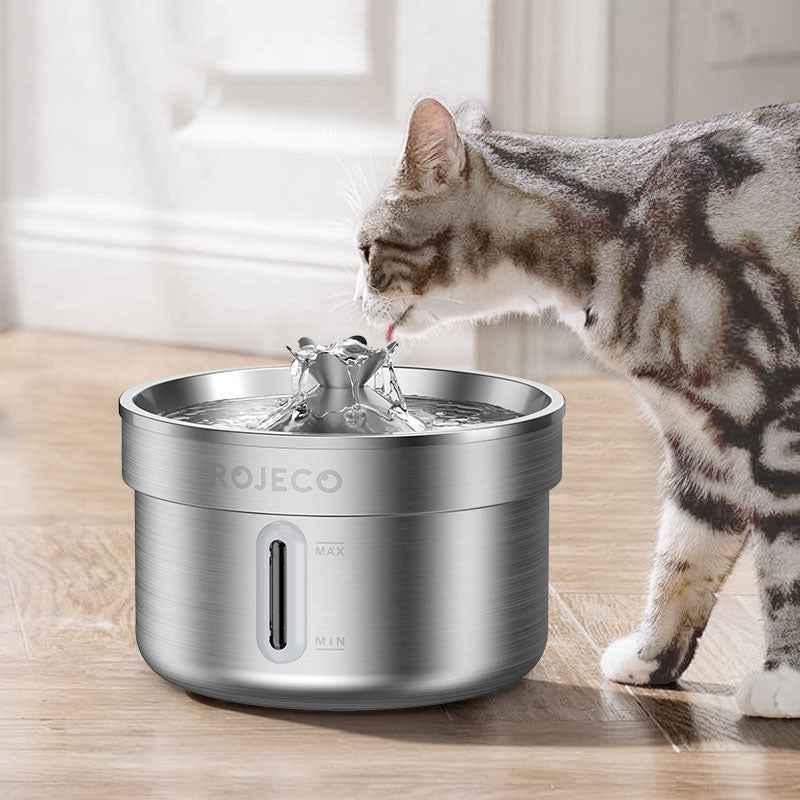 ROJECO 2L Stainless Steel Cat Water Fountain